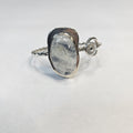 Rainbow quartz cabochon sterling silver cuff bracelet — Navajo handcrafted by Teddy