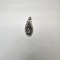 Blue Boy turquoise teardrop pendant in sterling silver — Navajo handcrafted by Teddy