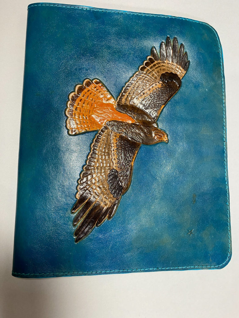 Red-Tailed Hawk Leather Padfolio