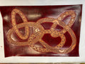 Pentangle Celtic Knot Leather Art Panel — hand-tooled and hand-painted leather, by David Bisett at DB Leather Art