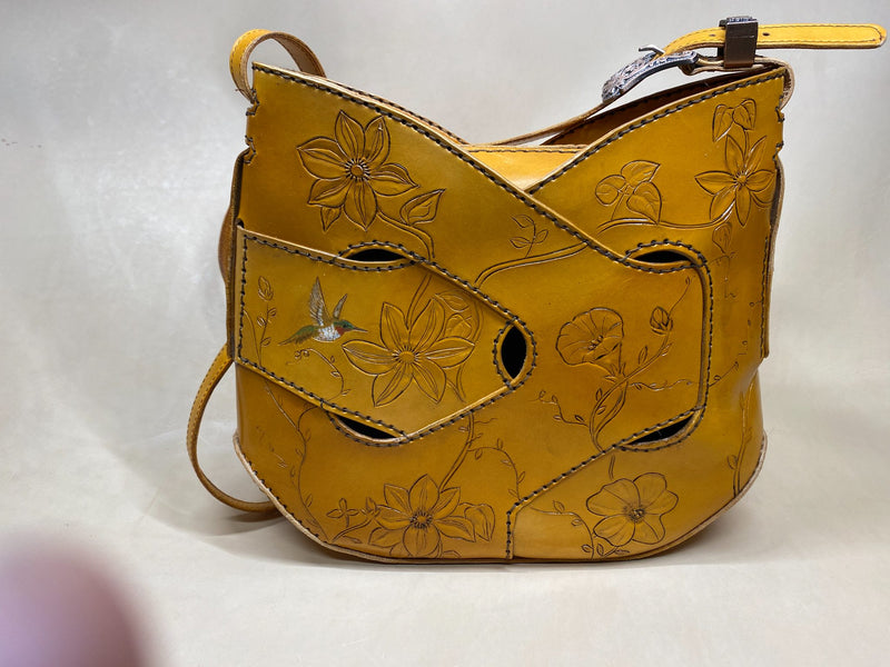 Hummingbird Garden Leather Purse