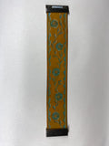 Daisy Vine Leather Cuff Bracelet — Golden Tan & Teal — hand-tooled and hand-painted leather, by David Bisett at DB Leather Art