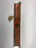 Dragon Eye Leather Cuff Bracelet — Multicolor — hand-tooled and hand-painted leather, by David Bisett at DB Leather Art